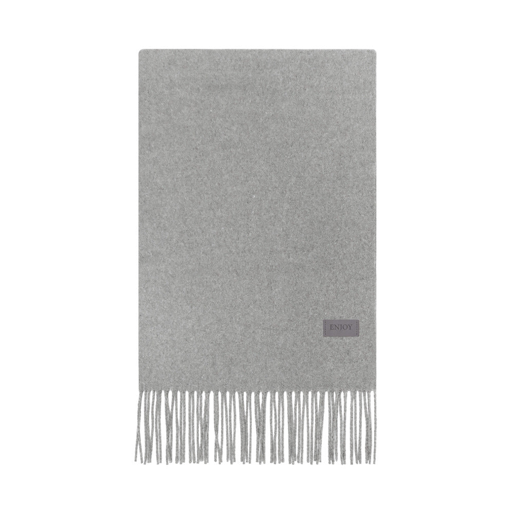 Merino wool blend knitted scarf, 200x35 cm