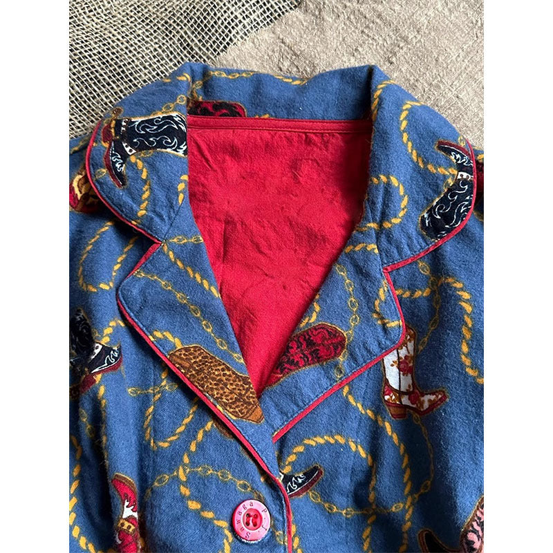 Ladies' house suit with cartoon print, long sleeve