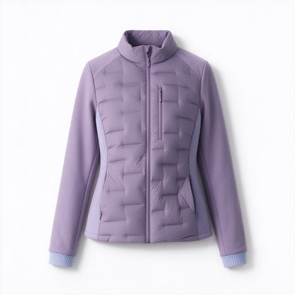 Slim women's down jacket, white duck down, lightweight and warm