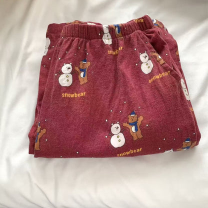 Women's Pajama Set, Flannel Look, Long Sleeve, with Christmas Design