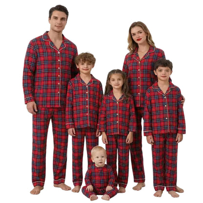 Luxurious Family Pajama Set with Collar