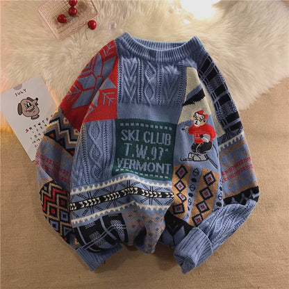 Padded knit sweater for men, Christmas design
