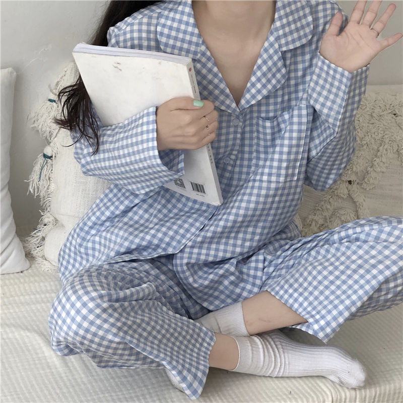 Women's Pajama Set, checked, long