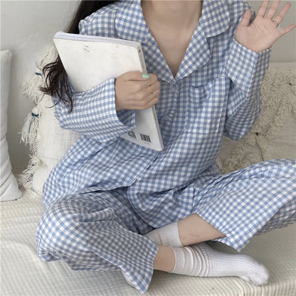 Women's Pajama Set, checked, long