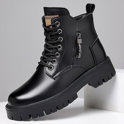 Padded men's winter boots, water-repellent