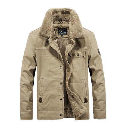 Padded men's winter jacket, loose fit, embroidered