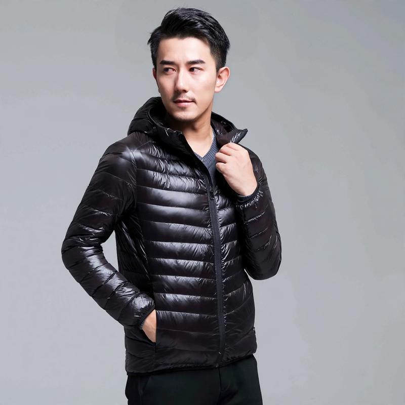 Light men's down jacket, short, various styles