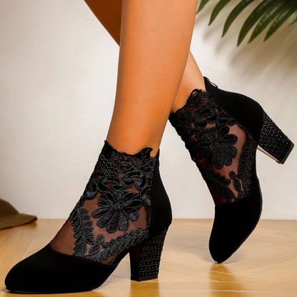 EVA-US | Embroidered High-Heel Boots - Trendy Footwear