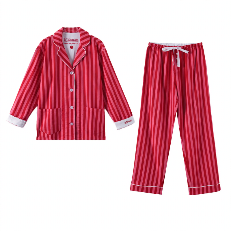 Women's pajamas, cotton, brushed on both sides, versatile