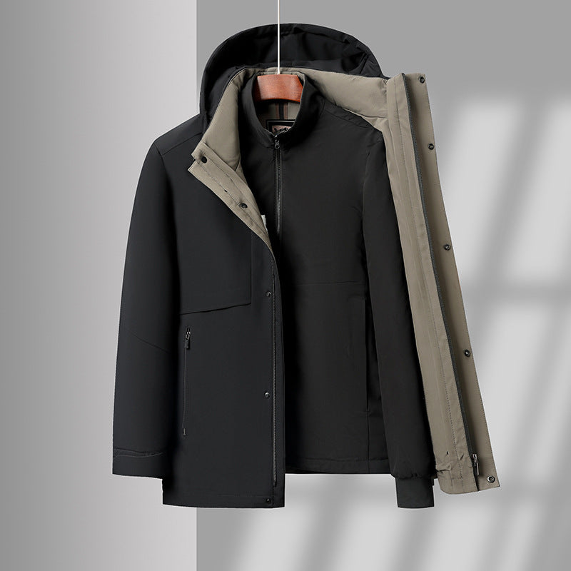 Men's down jacket with removable lining