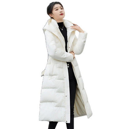 Women's down coat, mid-length, with duck down filling