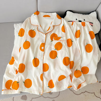 Ladies' Pajama Set, long-sleeved, with button placket, Cartoon style
