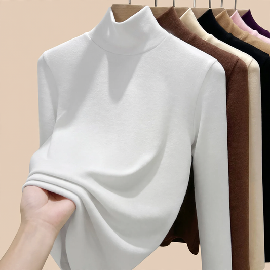 Women's Long Sleeve Undershirt with Stand-Up Collar