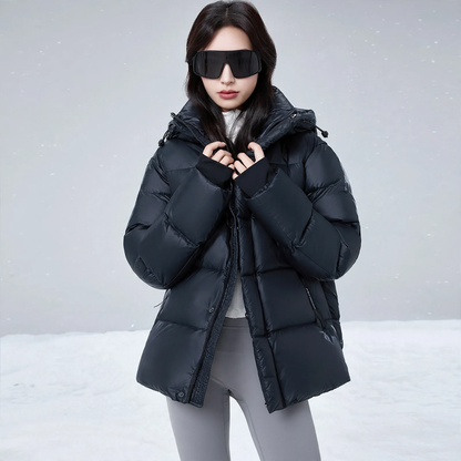 Short down jacket with white duck down