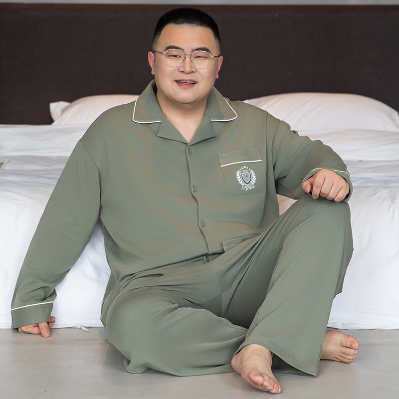Men's Pajama Set, Cotton, Long Sleeve, Plus Sizes