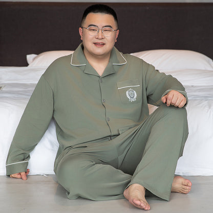 Men's Pajama Set, Cotton, Long Sleeve, Plus Sizes