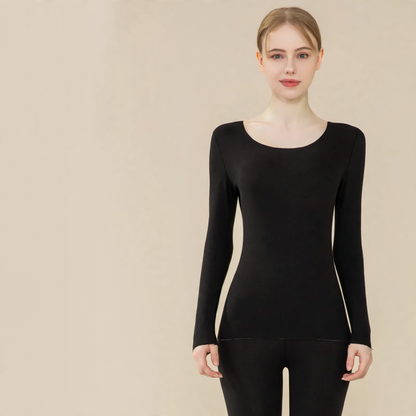 Thermo set made of wool and silk, brushed on both sides