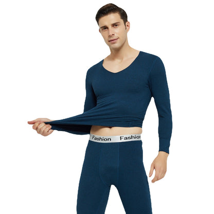 Men's Thermal Set, V-Neck, Brushed, Seamless