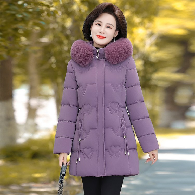 Padded women's winter coat with hood