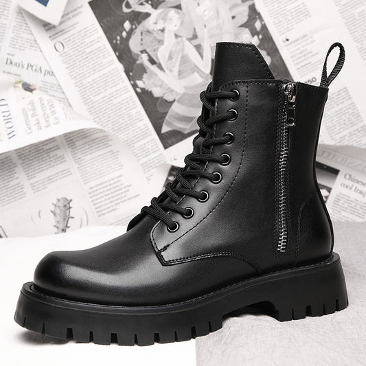 Men's ankle boots, padded, slip-resistant, with platform