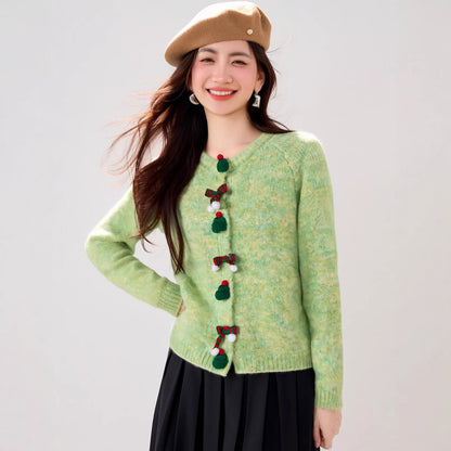 Fluffy knit sweater with 3D effect