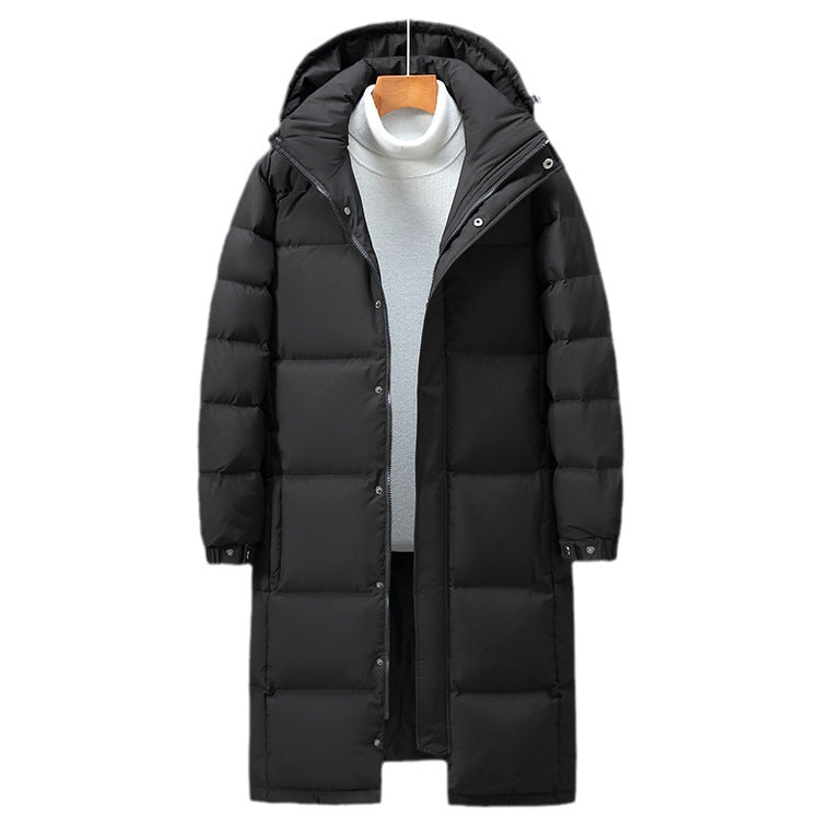 Long Unisex Down Coat, knee-length