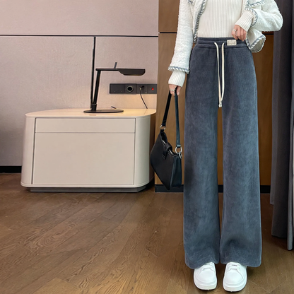 Narrow chenille cord pants for women