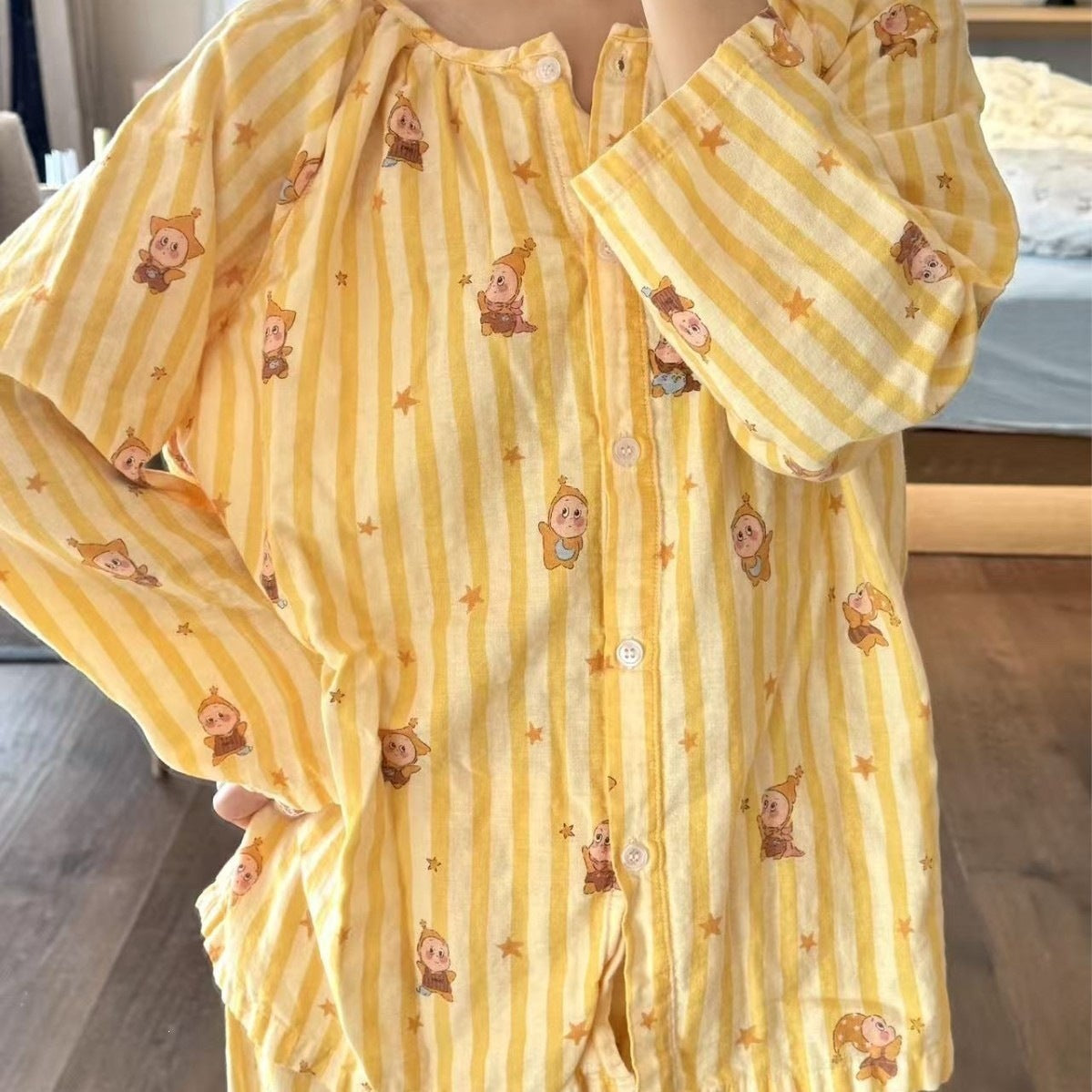 Cotton pajama, double gauze, round neck, women