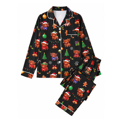 Women's Loungewear, Long Sleeve, Christmas Motif, Milk Silk