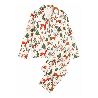 Women's Pajamas, Long Sleeve, with Cartoon Christmas Design