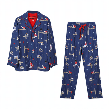 Men's house suit, lined, double-sided napped