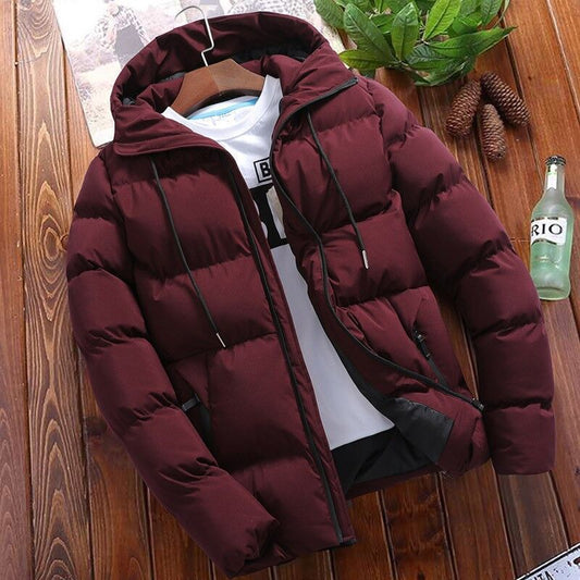 Casual men's winter jacket with hood