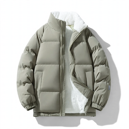 Men's quilted jacket, windproof, stand-up collar, loose