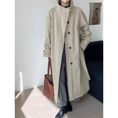 Women's trench coat with down inner lining