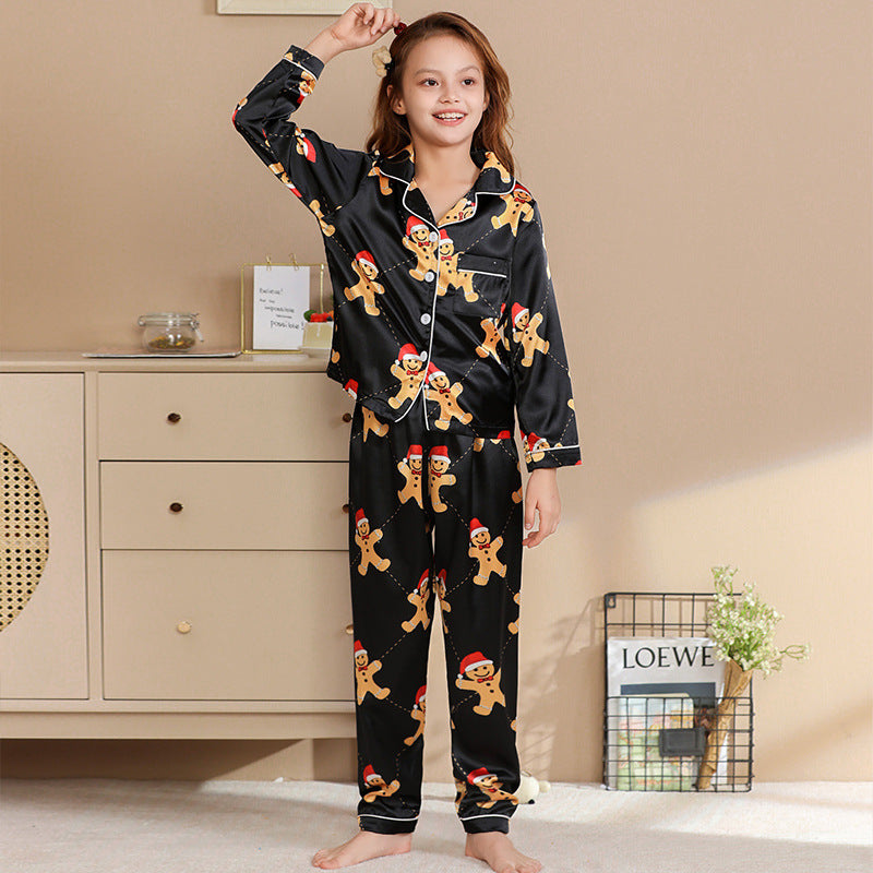 Christmas Family Pajama Set in Silk Look