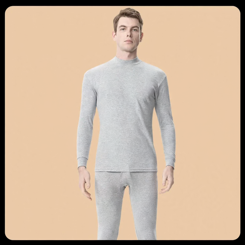 Cotton thermal underwear set for men, 100% cotton