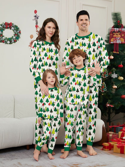 Christmas Family Pajama Set with Christmas Tree Print