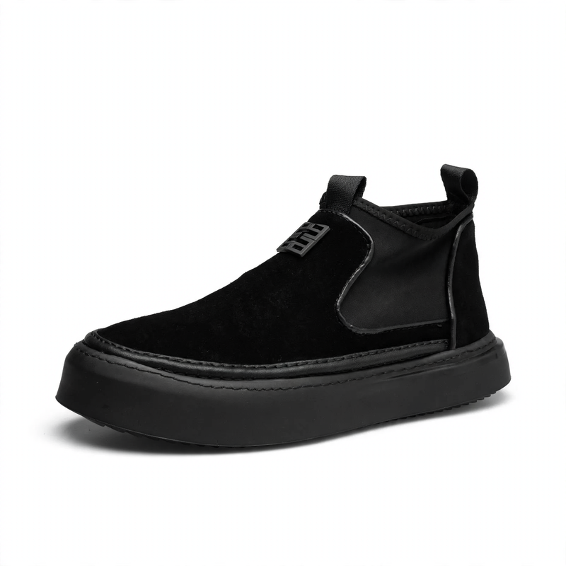 Men's ankle boots, suede look, lined or unlined