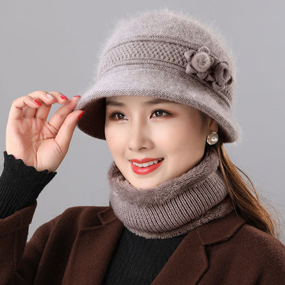 Women's Bell Hat and Scarf Set, warm, for Autumn and Winter