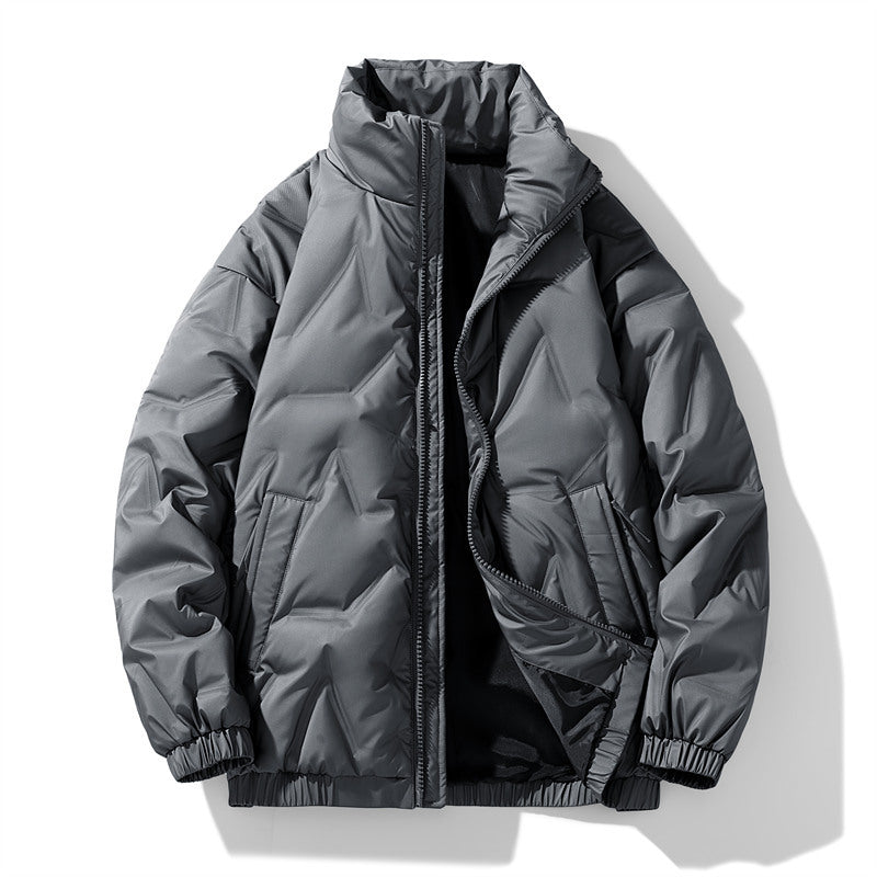 Men's down jacket with standing collar