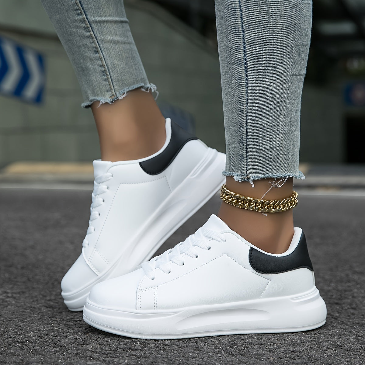 EVA-US | Clean White Leather Sneakers for Women, White