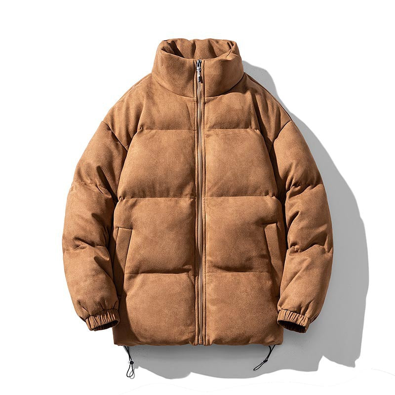 Men's Suede-Look Padded Jacket, loose fit