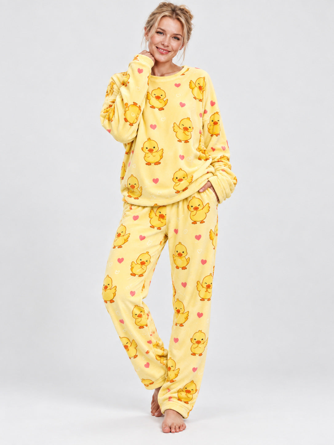 Women's Pajama Set, Long Sleeve, Round Neck