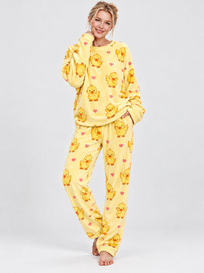 Women's Pajama Set, Long Sleeve, Round Neck
