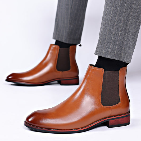 Modern men's Chelsea boots, pointed