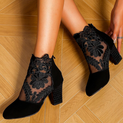 EVA-US | Embroidered High-Heel Boots - Trendy Footwear
