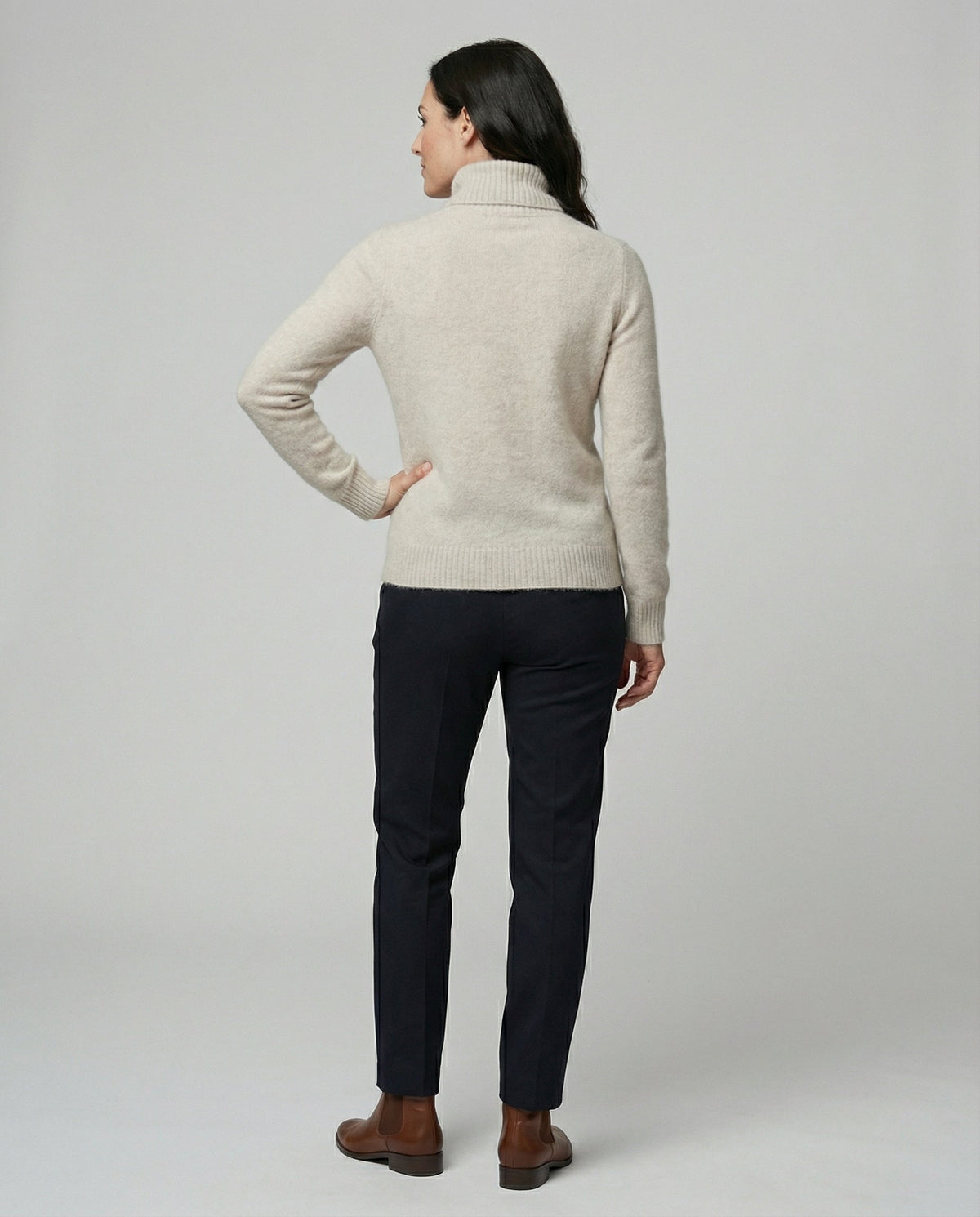Fudus turtleneck sweater women – soft fine knit