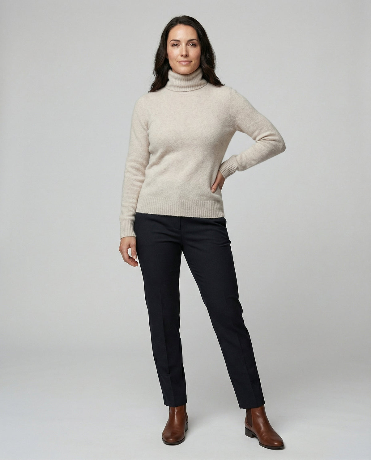 Fudus turtleneck sweater women – soft fine knit