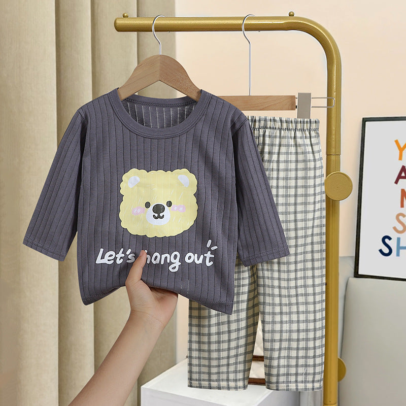 Light children's house suit sets made of cotton