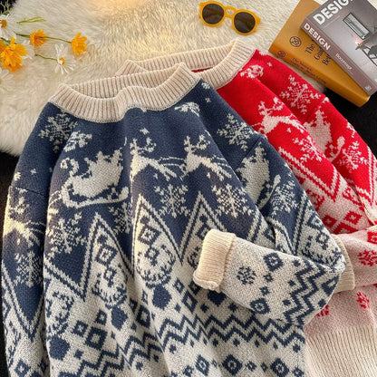 Men's knit sweater, loose fit, warming